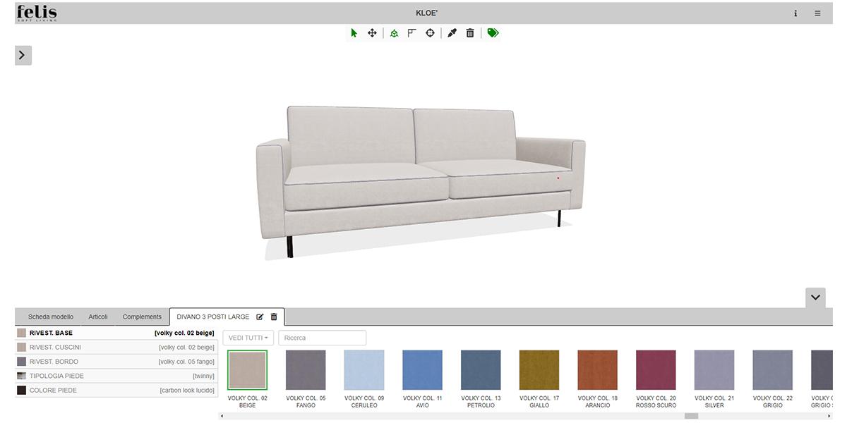 configuratore divano kloe