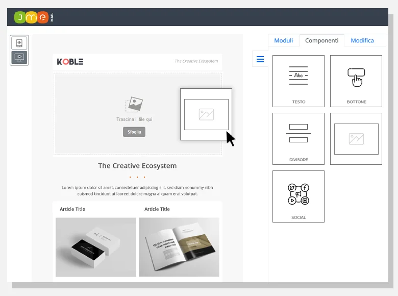 Editor Intuitivo con Funzionalità Drag-and-Drop